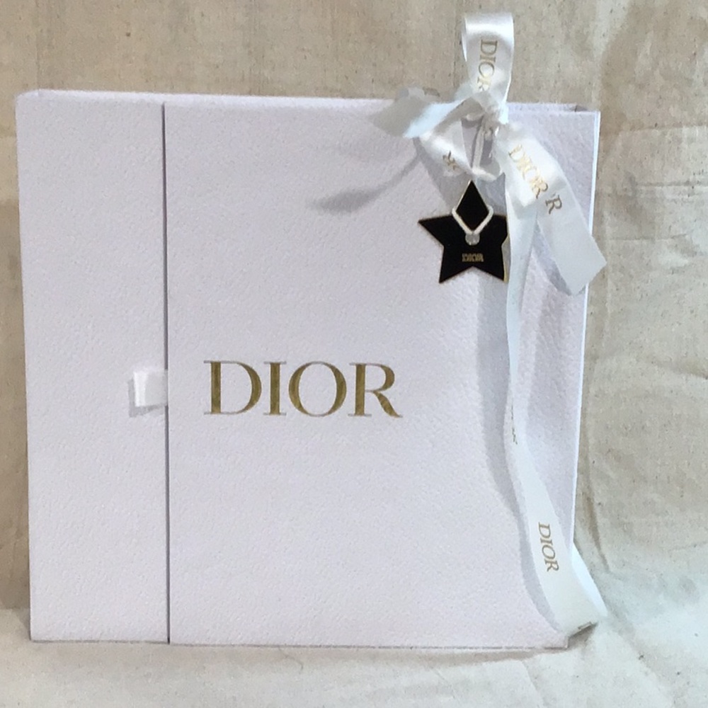 Dior White box with gold logo and star charm